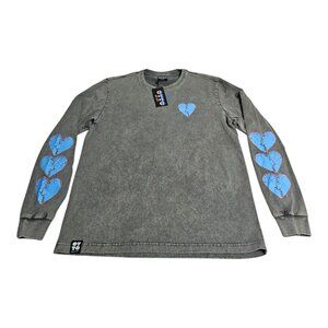 NWT Otto By Kris Duct Tape Heart Collection Long Sleeve Shirt Size M Crew Neck